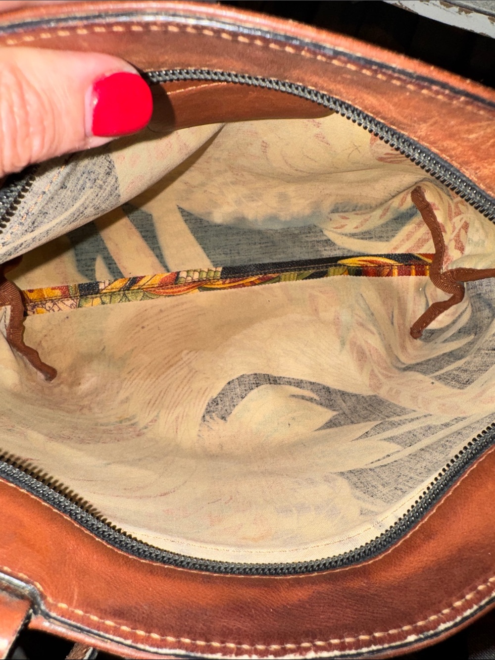 Salvatore Ferragamo Brown Leather & Multicolor Floral Canvas Shoulder Bag - Picture 11 of 14